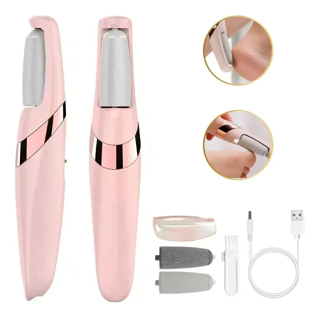 SpinLiss esfoliante de calos elétrico recarregável com refis e cabo USB